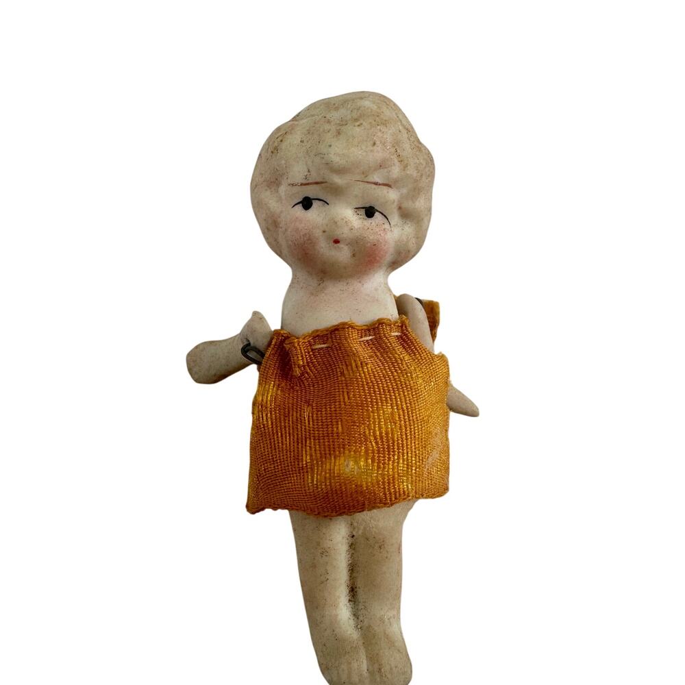 Vintage Japan Bisque Jointed Doll Mini Child Figurine Penny Doll Style Toy